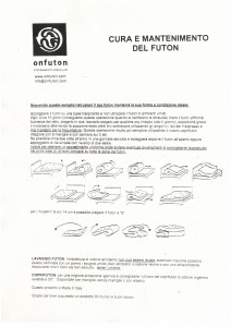 Istruzioni Futon Cura e Manutenzione