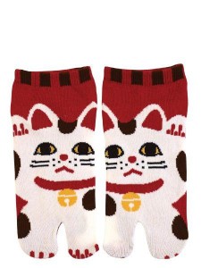 calze-calzini-tabi-giapponesi-infradito-MANEKI-ROSSO-GATTO-PORTA-FORTUNA