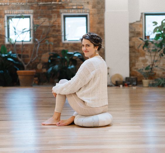 Meditazione Zafu/Cuscino Yoga con maniglia di trasporto-Rosa scuro 