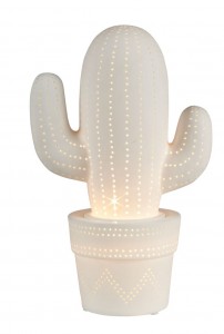 lampada cactus ceramica bianca abat jour