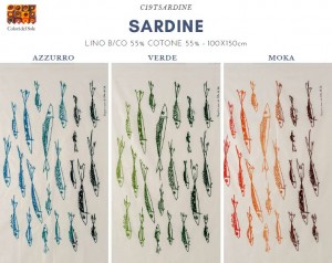 telo mare siciliano dipinto a mano colori del sole 04 sardine